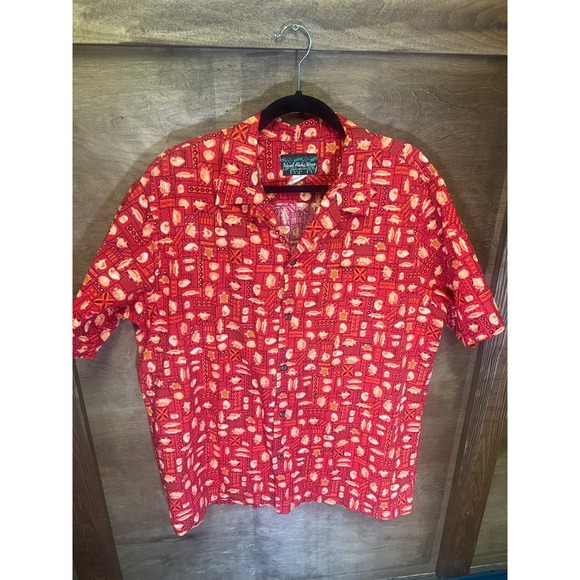 Island Aloha Wear Other - Island Aloha Wear Mens Red Sea Life Turtle Fish Hawaiian Shirt Made in Hawaii XL